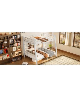  Metal Full XL over Queen Bunk Bed for Teens/Adults - Space-Saving, Noise Reduced, No Box Spring