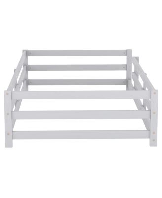 Twin Size Montessori Floor Bed with Fence