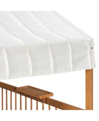 Streamdale Full Size House Bed with 2 Large Drawers, Side Bookshelf with LED Strip, Walnut