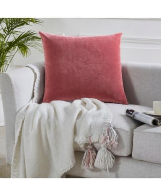 Aladdin Front and Back Solid Velvet Throw Pillow Covers, 22"x 22", Set of 2