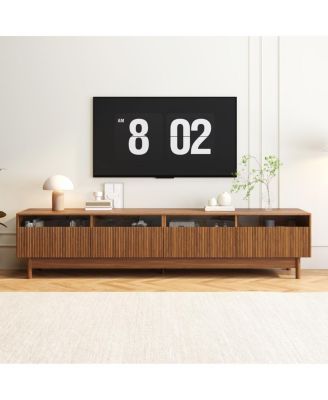 Streamdale 78" TV Stand for Living Room - Modern Entertainment Center with Drawers & Glass