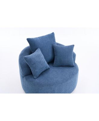 360° Swivel Accent Barrel Chair with 3 Removable Pillows