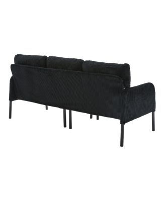 Oversized Corduroy Loveseat Sofa with Metal Legs & Side Pockets