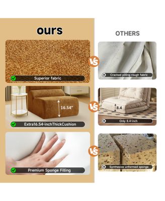  Luxury Cloud-Soft Velvet Single Sofa Chair