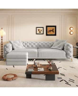 3-in-1 Convertible Sleeper Sofa, 28.4" Deep Seat Pull Out Sofa Bed