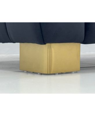 Luxurious Velvet Sofa with Golden Metal Legs