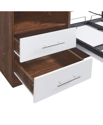 Twin Size Murphy Bed Wall Bed with Cabinet