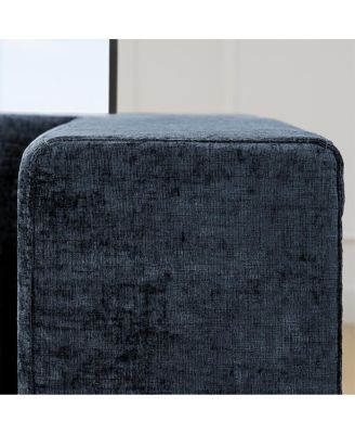  143" Cloud Sectional Couch with Comfy Chaise, U-Shaped Modular Sofa, Blue