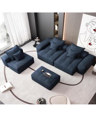  Modern Oversized Modular Sectional Sofa with 6 Pillows