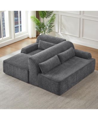  Chenille L-Shape Luxury Sectional Oversized Sofa, Minimalist Design, Comfy Sleeper Couch