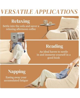  Luxury White Microfiber Button-Tufted Accent Chair for Living Room (1pc)