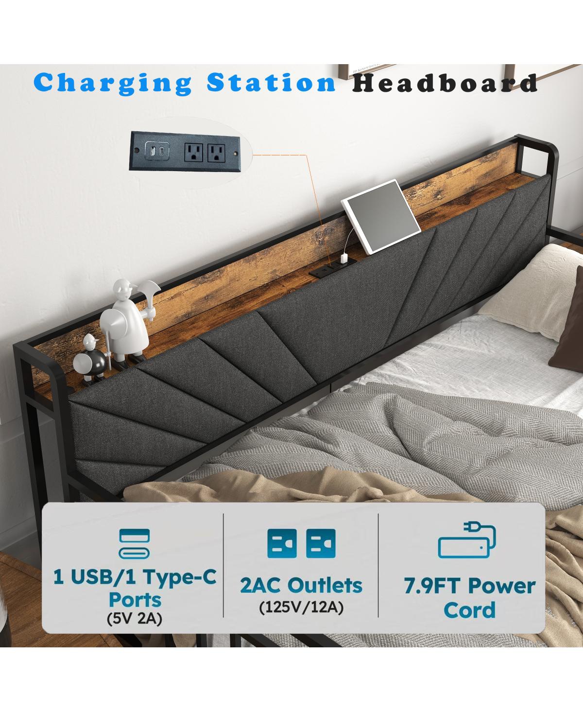 Streamdale Furniture Twin Daybed with Drawers and Charging Station