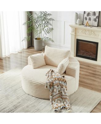 Corduroy Sponge Single Sofa,Modern Sleeper Chair