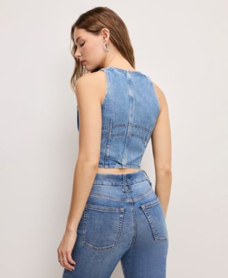 Women's V-Neck Denim Vest Top