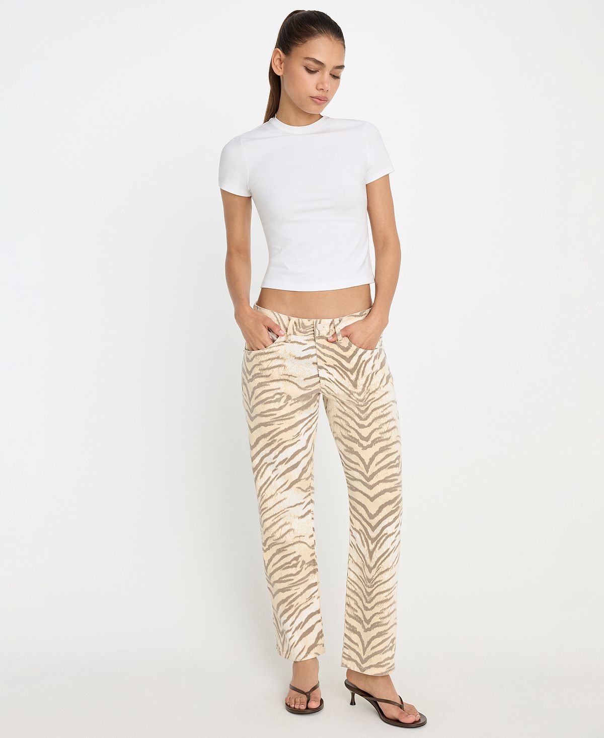 Good American Women's Good Vintage-Inspired Straight Tiger Print Jeans view 2 — MAYCSS fashion products