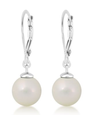 White Gold Palladium Plating Leverback Earring