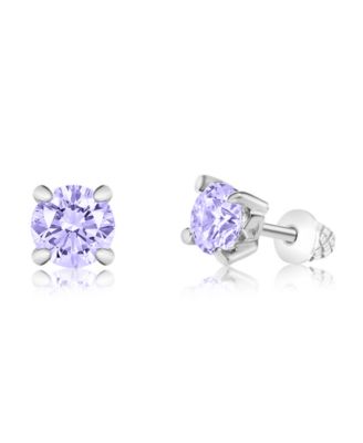 Crystal White Gold Palladium Plating Screwstud Earring