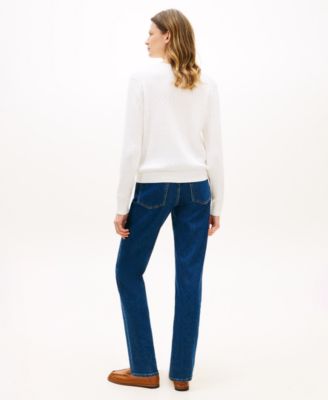 Women's Cable Knit Crew Neck Cardigan Sweater