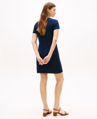 Women's Ribbed V-Neck Dress