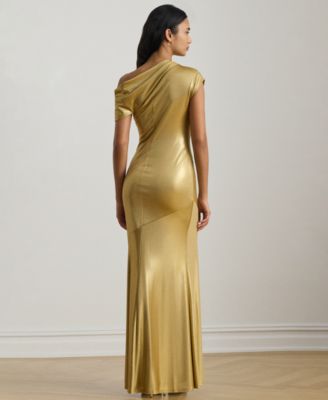 Women's Metallic Off-The-Shoulder Ball Gown