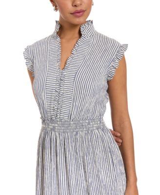 Women's Striped Tiered Ruffle-Trim Maxi Dress