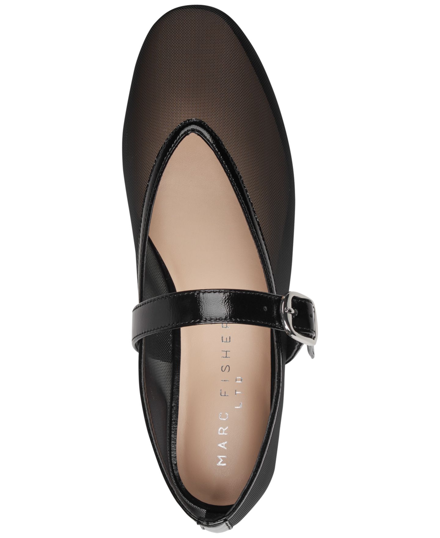 Женские балетки Marc Fisher LTD Godina Mesh Mary Jane Dress Flats, цвет: Чёрный сетчатый / Кожаный — фото 4
