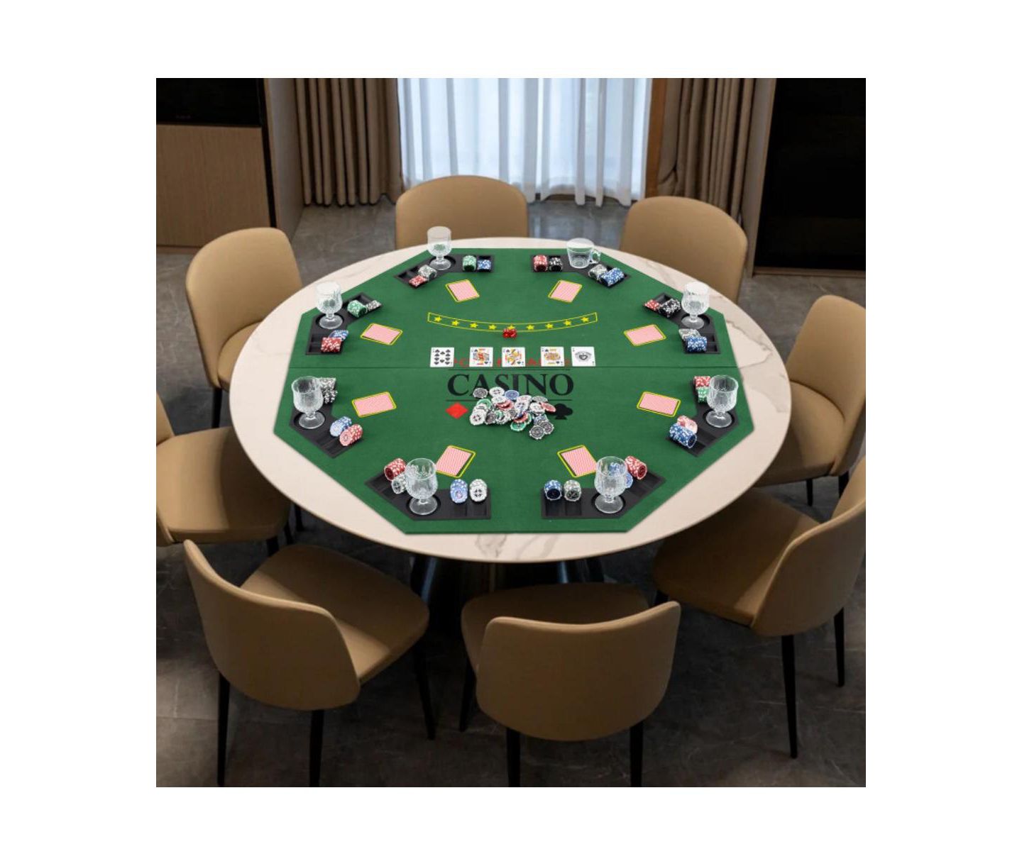 Детские игрушки HONGGE Folding Poker Table Top, Ages 14+, цвет: Зелёный — фото 3