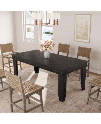 Kitchen Table Farmhouse Dining Table for 6-8 People Long Black Kitchen Tables