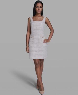 Women's Metallic A-Line Square Neck Dress