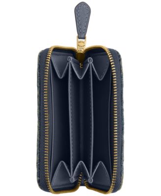 Essential Small Quilted Cotton Denim Zip-Around Wallet