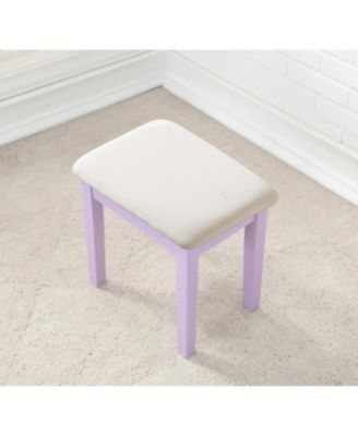 Streamdale Moniys Wood Moniya Makeup Vanity Table and Stool Set, Purple