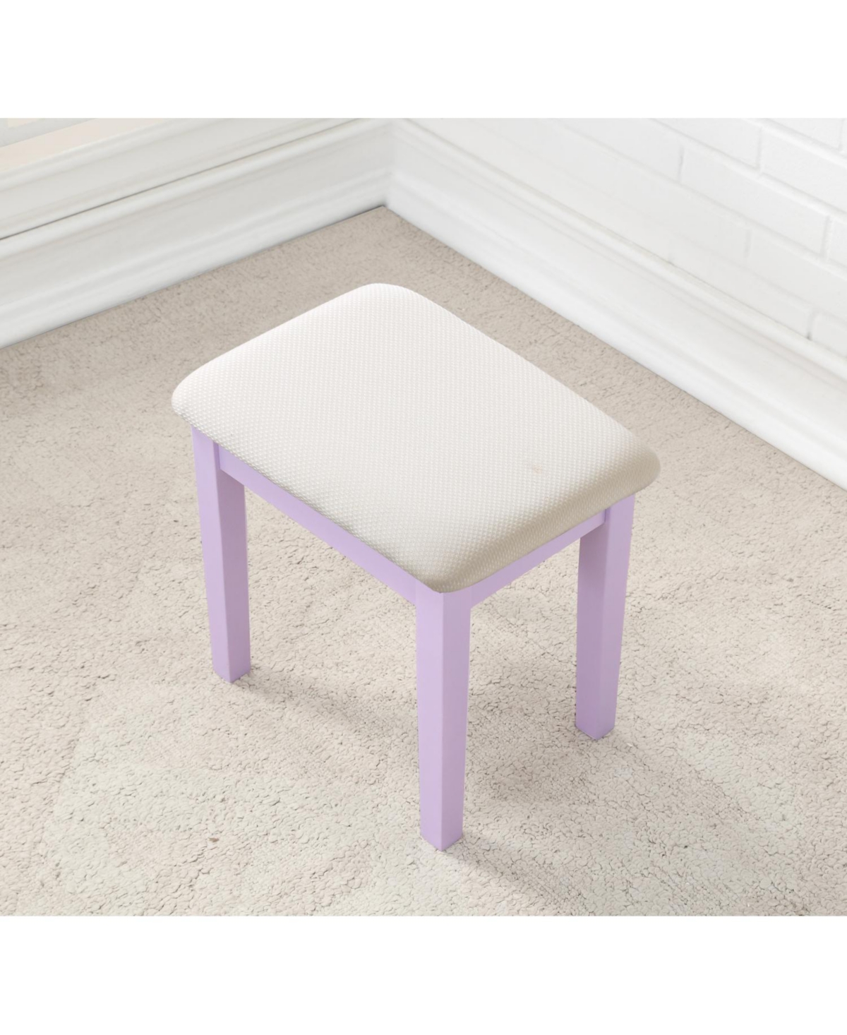 Streamdale Furniture Streamdale Moniys Wood Moniya Makeup Vanity Table and Stool Set, Purple