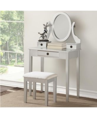 Moniys Wood Moniya Makeup Vanity Table and Stool Set