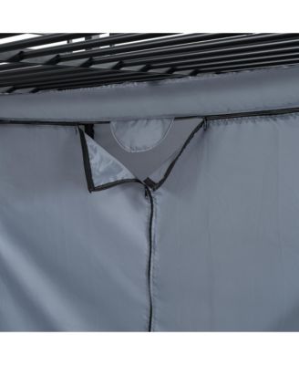 Loft Metal Bed with Desk,Shelves,Power Outlet,LED Light and Wardrobe - Full