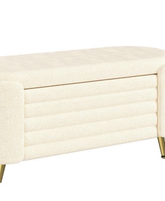Modern Storage Ottoman Upholstered Bench for Living Room, Bedroom