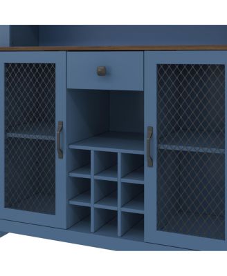 70.9" Navy Blue Kitchen Pantry Storage Cabinet with Doors & Shelves