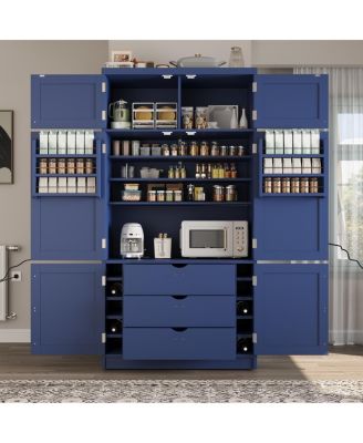 Freestanding Kitchen Pantry, Shaker Style Storage