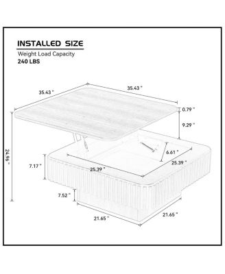 Modern Handcraft Drum Coffee Table with Hidden Storage
