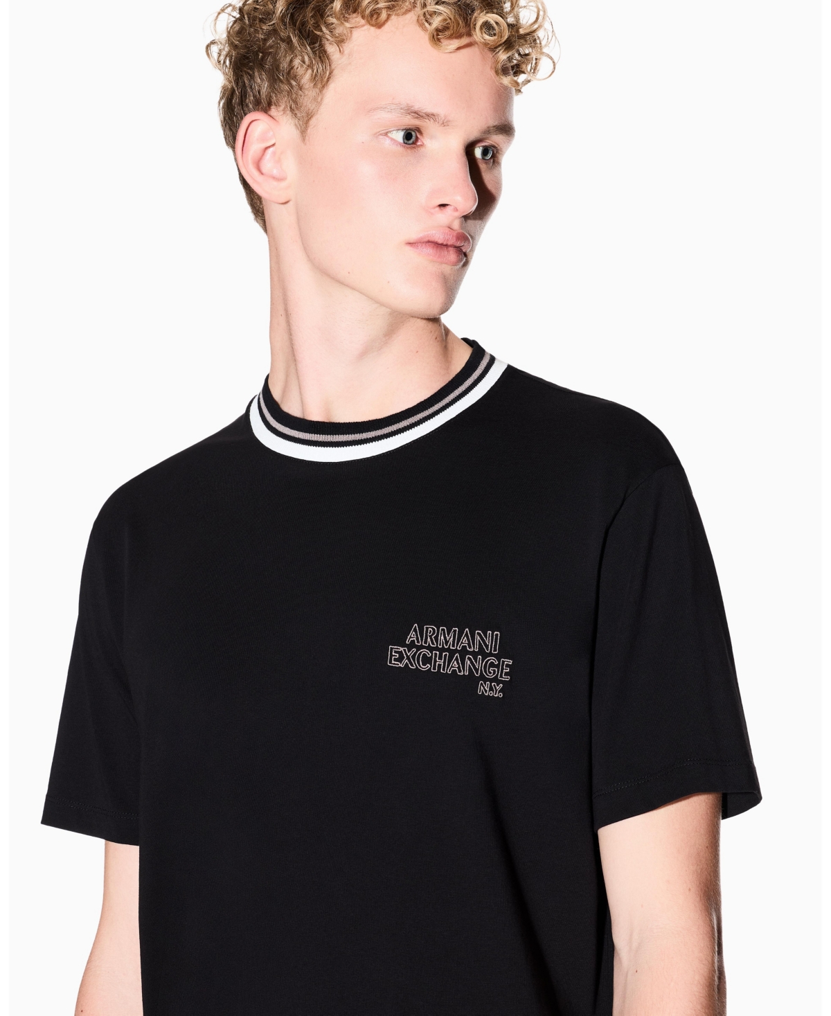 A|X Armani Exchange Men's Short Sleeve Tipping Logo T-Shirt