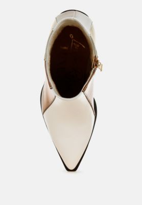 Womens Stemon Three Tone Block Heel Boots