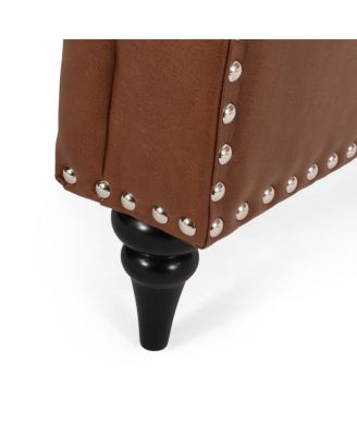 Classic Style Light Brown PU Push Back Chair