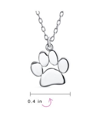 BFF Animal Lover Pet Dog Cat Paw Print Stud Earrings Pendant Set Sterling Silver