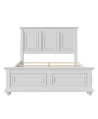  Vintage Pinewood Queen Bed Frame, White