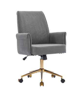 Mid-back office chair, striped fabric, ergonomic design