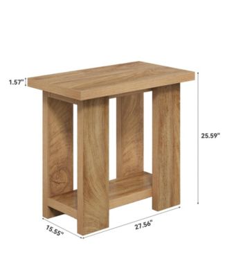 2-Tier Side Table Set of 2, Farmhouse End Table with Storage Shelves, Small Nightstand Wooden Beside Table Bed Side Table
