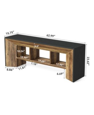 TV Stand for Up to 70 Inch TV, 63 Inches Long Entertainment Center with 3 Storage Cubes,Industrial Large Media Television Console