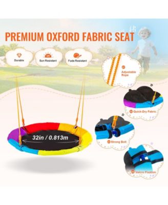 Backyard Swing Set, 440 lbs Load Capacity, A-Frame Metal Swing Stand with Saucer Swing Seat and Belt Swing Seat, Adjustable Rope