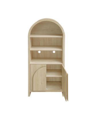 Arched Kitchen Pantry Cabinet with Adjustable Shelves