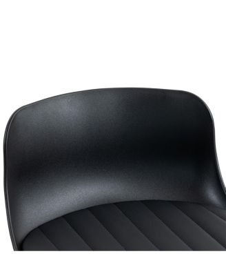 Streamdale Bar Stools Set of 2 - Modern PU Leather Counter Height Swivel Chairs - Black