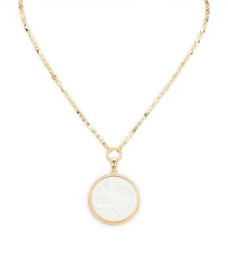 Gold-Tone Carved Bird Pendant Necklace